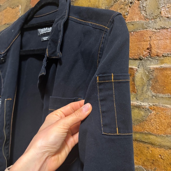 WILDFANG THE ESSENTIAL LONG SLEEVE COVERALL - S - NAVY DENIM - Picture 13 of 14